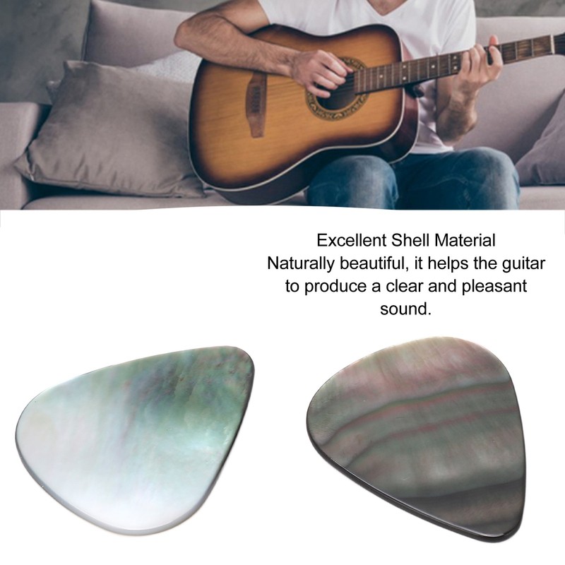 2PCS Set Guitar Picks Shell Teardrop Shaped Acoustic Guitar Picks