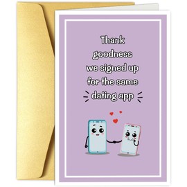 Obbyidk Funny Internet Dating Card, Online Dating App Card for Boyfriend Girlfriend, Cute Valentine's Day Card for Men Women