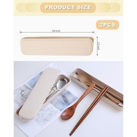 JEXOWIQ Set of 2 Cutlery Boxes, Cutlery To Go, Cutlery Storage Box, Cutlery For On The Go, Cutlery Case, Cutlery Storage, Spoon Box for On the Go Camping (Green + Beige)