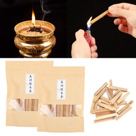 Jenngaoo 2 Packs Sandalwood Wood Sticks, Irregular Natural Burning Incense Stick Incense Sandalwood for Yoga Prayer Aromatherapy Tea Ceremony Gifts