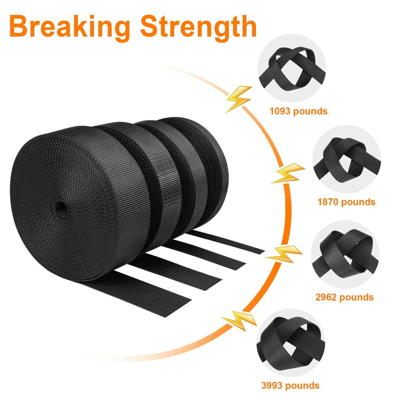 BEYOURD Extra Thick Webbing, Heavy Duty Nylon Straps, Flat Strapping