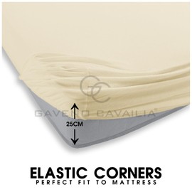 Plain Small Double Fitted Sheet,Solid Cream Anti Allergy Bedding Bed Sheets, Washable Polycotton 4ft Fitted Sheets