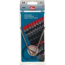 Circular Knitting pins Brass 40 cm 4.50 mm Silver col