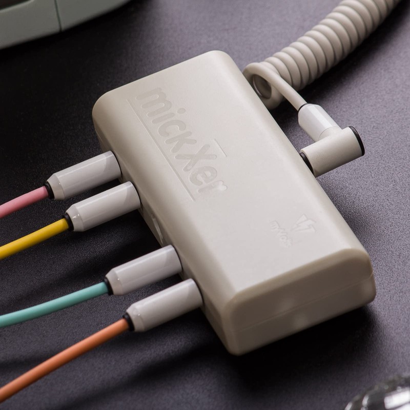 MyVolts Candycord audio cable, straight mini jack to angled mini