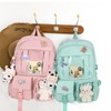 youcoscos Kawaii Backpack with Bear Plush Kawaii Pin Accessories Cute