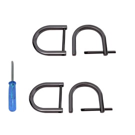 willikiva 4Pcs D Ring with Closing Screw Replacement Screw Shackle Key U Shape D Rings Holder Horseshoe DIY Leather Craft Purse (Black Gold,1inch)