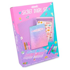 abeec Secret Diary Set - Secret Diary For Girls - Purple Diary With Lock For Girls - Girls Notebook And Stationery Set For Girls - Includes Stickers For Girls, Gel Pens And Felt Tip Pens