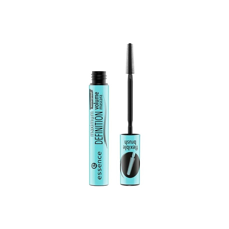 essence cosmetics Maximum Definition Waterproof Volume Mascara, Mascara, Flexible Brush,
