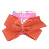 Large Suede Hair Bow-Rust