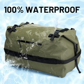 MIER Large Waterproof Duffel Bag Rolltop Dry Backpack Duffle Bags for Kayaking, Rafting, Boating, Swimming, Camping, Travel, Gym, Beach, 60L, Army Green