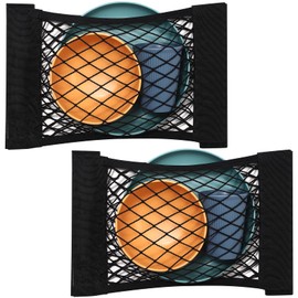 TOBWOLF 2PCS 25x40cm / 9.8x15.7in Universal Mesh Cargo Net with Tape Stickers, RV Storage Mesh Net, Elastic Car Storage Net RV Netting Pocket, Wall Sticker Add on Pouch Bag for RV, Car Trunk