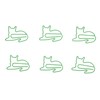 100 Pcs Green Cute Paper Clips Cat Shaped Fun Bookmark
