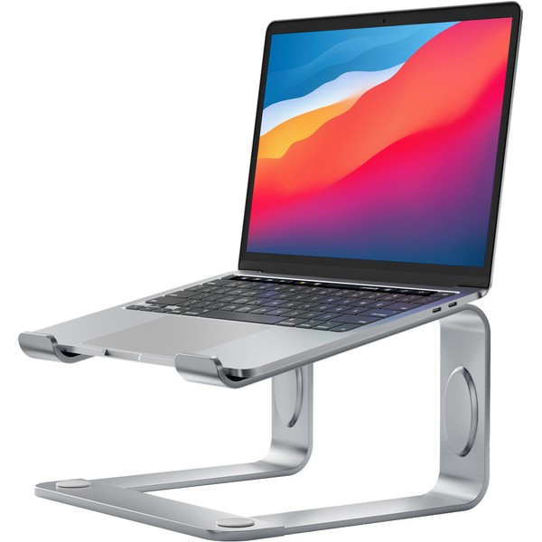 LORYERGO Laptop Stand, Ergonomic Laptop Riser Laptop Mount for Desk, Notebook Stand Compatible with Most 10-15.6” Laptops, Silver