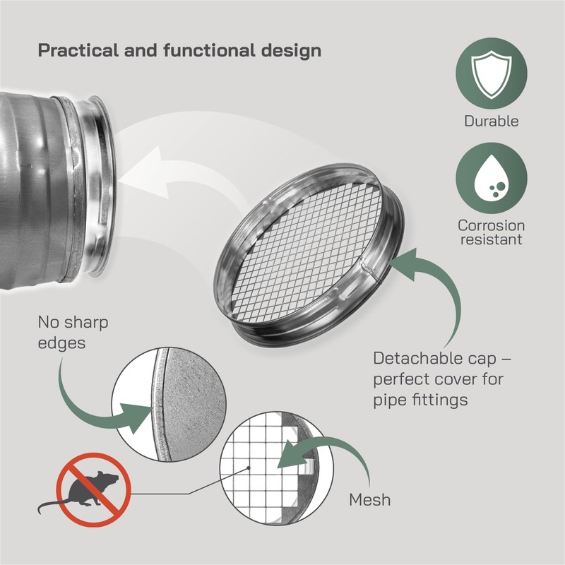 Vent Systems 10” Inch Galvanized Steel Round Vent Cap –