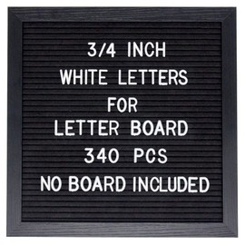 G GAMIT Pre-Cut 3/4 Inch White Letters for Felt Letter Board,340pcs plastic letters including Characters,Numbers,Symbols&Emoji for Message Board - (No Board Included)