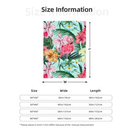 Duduho Pink Flamingos Palm Leaves Flowers Bed Blanket Ultra Soft Tropical Hibiscus Floral Throw Blanket All Season Warm Light Weight Cozy Plush Blankets for Home Bedroom Sofa Chair Travel, 50"X40"