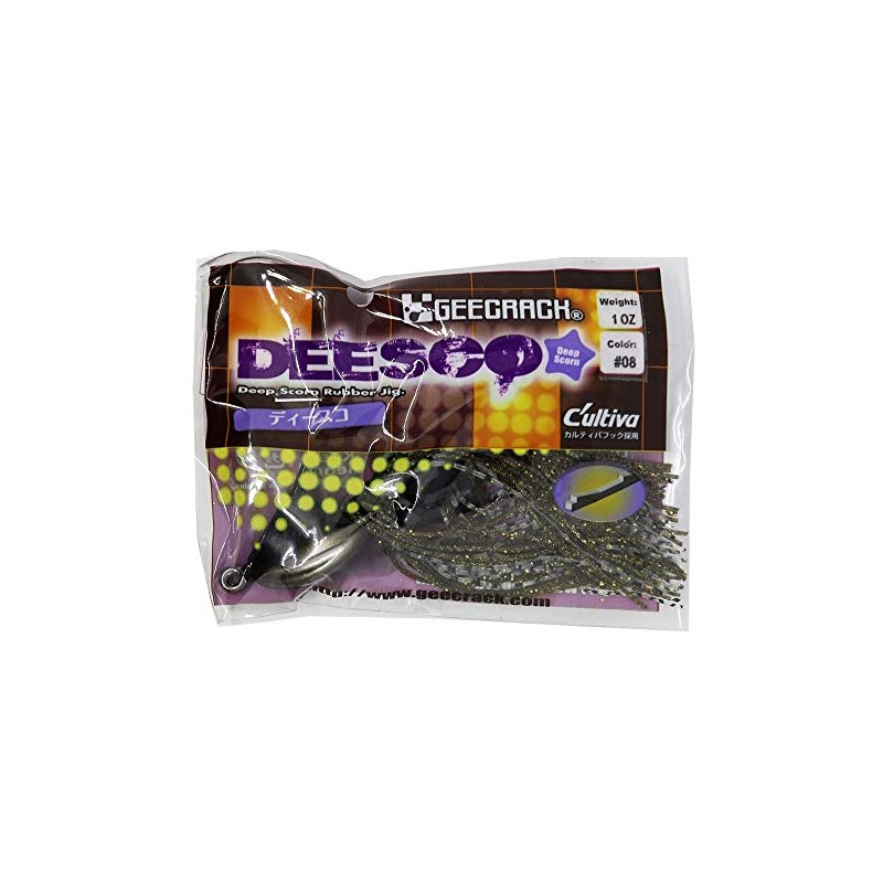 ジークラック(GEECRACK) ラバージグ ディースコ 1oz ブラックゴールドシャッド #008 ルアー