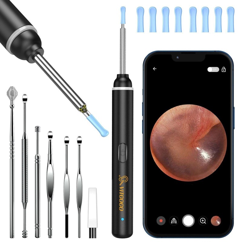 VITCOCO HD Ear Scope with Camera - 1920P WiFi Otoscope