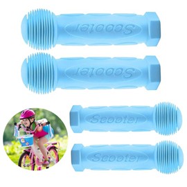 WADY 2 Pairs Bike Handlebar Grips, Soft Non-Slip Bicycle Handle Grip, Rubber, Universal Kids Bike Grips for Children's Mountain Bikes, Scooters, Balance Bikes (Blue, 4x11.8cm)