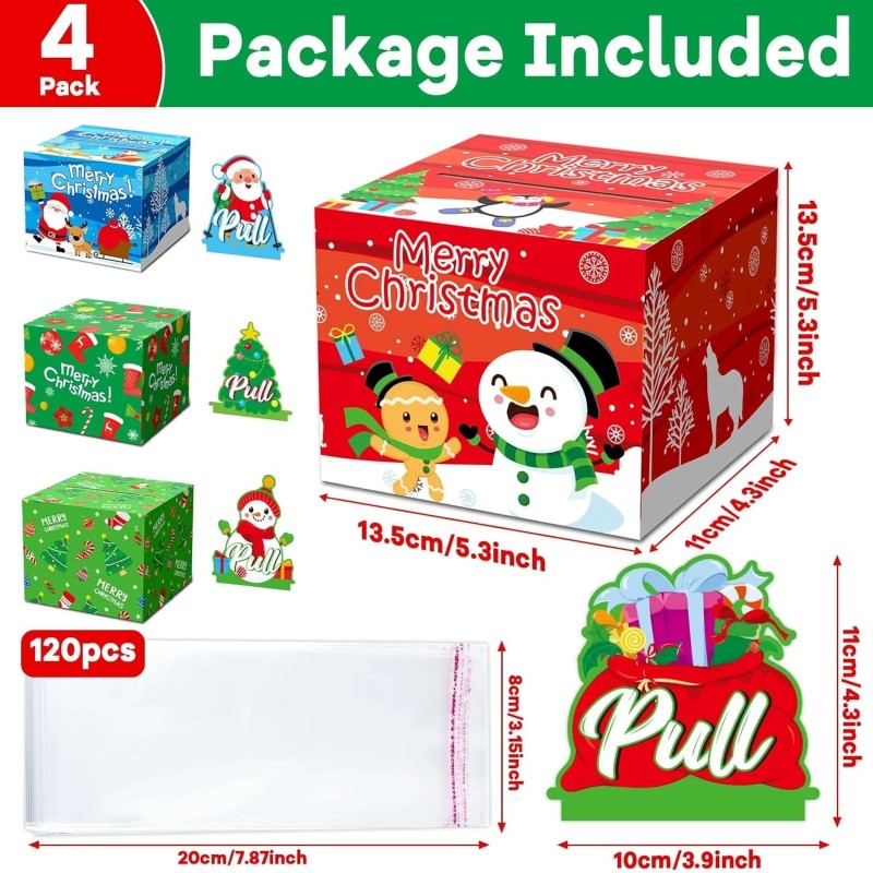 4 Pack Christmas Money Box for Cash Gift Money Roll