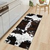 LHAIFA Black Cow Kitchen Mat Set of 2 Non Slip