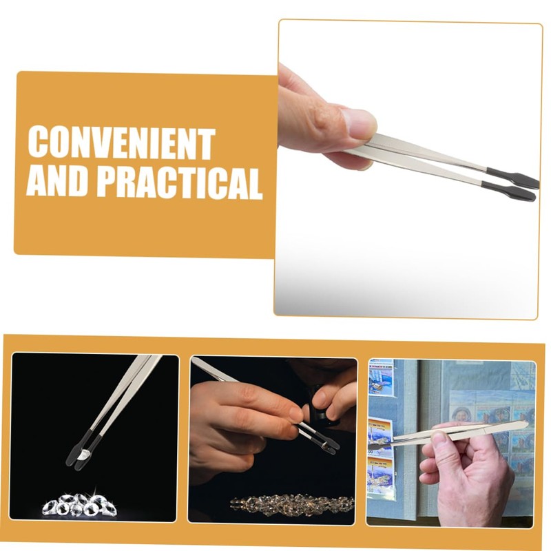 Vaguelly 5pcs Stainless Steel Craft Tweezers Multipurpose Tweezers for Crafting