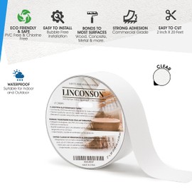 LINCONSON (2 Inch x 20 Feet) Clear Slip Resistant Stairs Tread Grip & Anti Slip Tape,Indoor Use-Clear-PVC Free