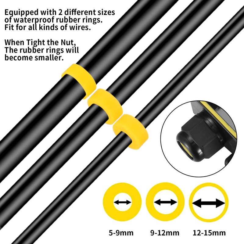 IP68 Waterproof Junction Box, 2 Way Cable Connector, External Junction