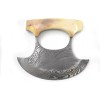 Wild Turkey Handmade Damascus Chef Kitchen Ulu Knife Real Damascus