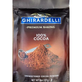 GHIRARDELLI Premium Baking 100% Unsweetened Cocoa Powder 8 oz Bag