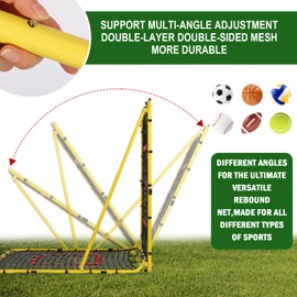 BaseGoal Baseball and Softball Rebounder Net,Baseball Rebounder,Volleyball Rebounder,Pitch Back Net,Multi-Sport Training Rebound Screen,with Pitching Target,Easy Adjustable Angles