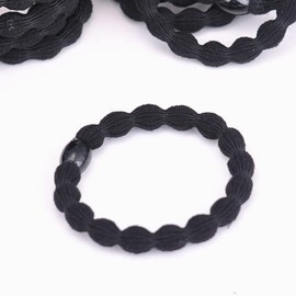 20pcs Women Black Rubber Band Elastic Hair Band For DIY Thick Hair Tie Hair Accessories Pure Black