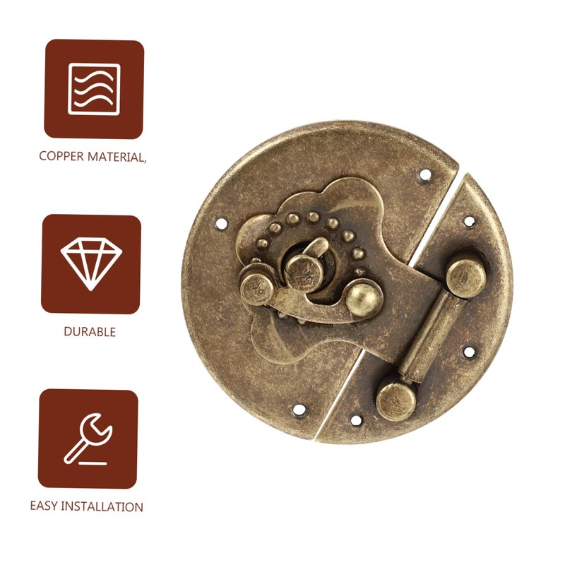 Operitacx Necklace Box Lock Bronze Box Buckle Furniture Accessory Strong