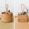 i-lan 2 Pack 4 Section Square Rattan Basket with Handle-Boho