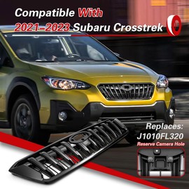 Front Bumper Grill Compatible with Subaru Crosstrek 2021 2022 2023 Upper Grille Gloss Black
