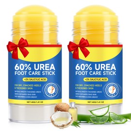 2Pcs 60% Urea with 2% Salicylic Acid Urea Foot Care Stick, Foot Cream 60 Percent for Feet Maximum Strength Moisturizer for Dry Cracked Heels,Hands,Cracked Skin, Callus Remover Repair, Deep Hydration