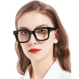 MARE AZZURO Oversized Reading Glasses 2.0+ Women Thick Large Readers 1.0 1.25 1.5 1.75 2.0 2.25 2.5 2.75 3.0 3.5 4.0 5.0 6.0 (Black, 2.00)