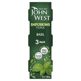 John West Infusions Tuna Basil, 3 x 60g