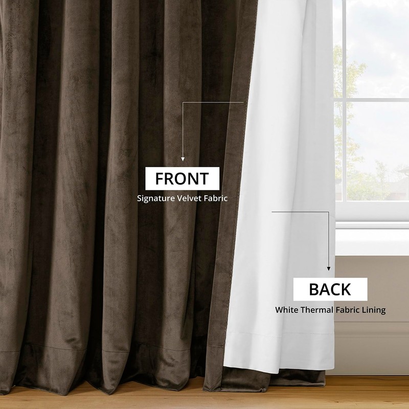 HPD Half Price Drapes Signature Velvet Thermal Blackout Curtains for