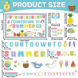End of Year Bulletin Board Kit Countdown to Summer Classroom Decoration Summer Bulletin Board Set Ocean Beach It’s The Final Countdown Paper Cutouts for Home School Classroom Wall Decor Supply