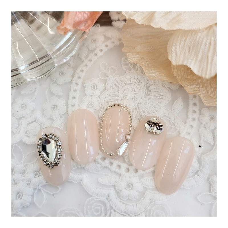 [Sl&Sl Nail Tips] Wedding Veil Nails - Almond / [슬앤슬네일팁]