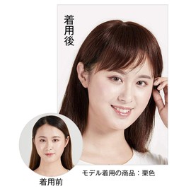 HIYE Bangs, Partial Wig, Female Whorl, Medical Use, Human Hair, Summer, Mother's Day Part, Wig Hair Piece, Full Hand Planted Monoskin, Hair Removal, Gray Hair, Thin Hair, Top Cover (Bangs Maroon