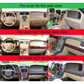AKMOTOR Dash Cover Mat Custom Fit for Lincoln Navigator with Light Sensor Dashboard Cap Pad Carpet Protector K351 (Black)