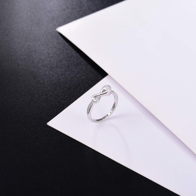 Fookduoduo Infinity Cremation Ring for Ashes - 925 Sterling Silver
