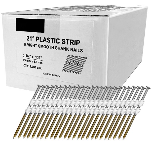 meite 21 Degree Framing Nails, 3-1/2-Inch x 0.131-Inch Round Head