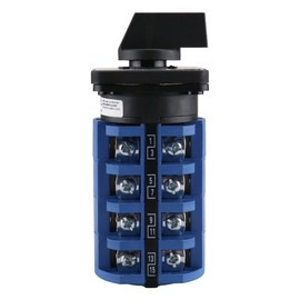 Baomain Interruptor de cambio de leva selector rotativo AC 660 V 63 A 3 posiciones 4NO+4NC SZW26-63/D404.4