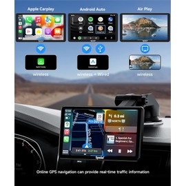 2024 Car Play Screen with Radar Backup Camera, Spedal CL796Pro - Wireless CarPlay & Android Auto, Night Vision HD 170° Ultra Wide Angle Wave Radar Reversing Camera