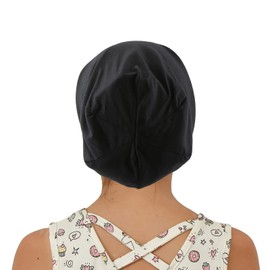 sent hair Kids Satin Lined Bonnet Modal Cotton Sleep Cap, Adjustable Slouchy Beanie for Kids/Teens/Children/Toddlers Night Sleeping (4-10 Years Old, Black)