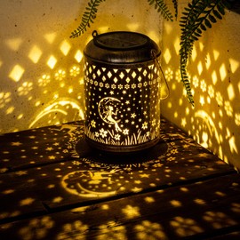 GIGALUMI Solar Lanterns Outdoor Hanging Waterproof Fairy Hanging Lights Gifts for Women Mom, Solar Lights Metal Decoration Outdoor for Yard, Patio, Garden, Backyard