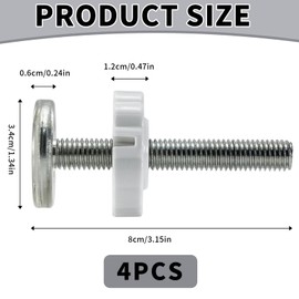 YCHYAN Pack of 4 M10 Pressure Screws for Baby Door Gate, Front Door, Safety First Stair Safety Gate, Clamping Screws, Extension Tension Screws for Stair Gate, No Drilling, Baby Gate Screws